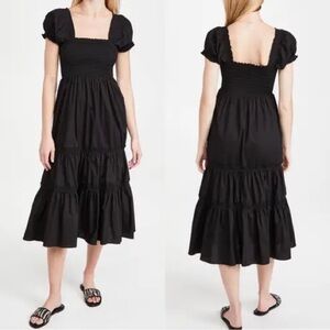 Tuckernuck OPT Black Tiered Puff Sleeve Sundress size xsmall